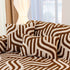 Plush Sherpa Sofa Throw Cover for Sectional, Jacquard Wave Throw Furniture Protector