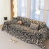 Plush Sherpa Sofa Throw Cover for Sectional, Jacquard Wave Throw Furniture Protector