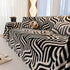 Plush Sherpa Sofa Throw Cover for Sectional, Jacquard Wave Throw Furniture Protector
