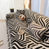 Plush Sherpa Sofa Throw Cover for Sectional, Jacquard Wave Throw Furniture Protector