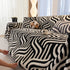 Plush Sherpa Sofa Throw Cover for Sectional, Jacquard Wave Throw Furniture Protector