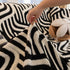 Plush Sherpa Sofa Throw Cover for Sectional, Jacquard Wave Throw Furniture Protector
