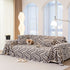 Plush Sherpa Sofa Throw Cover for Sectional, Jacquard Wave Throw Furniture Protector