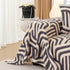 Plush Sherpa Sofa Throw Cover for Sectional, Jacquard Wave Throw Furniture Protector