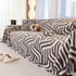 Plush Sherpa Sofa Throw Cover for Sectional, Jacquard Wave Throw Furniture Protector