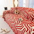 Plush Sherpa Sofa Throw Cover for Sectional, Jacquard Wave Throw Furniture Protector