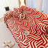 Plush Sherpa Sofa Throw Cover for Sectional, Jacquard Wave Throw Furniture Protector