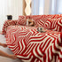 Plush Sherpa Sofa Throw Cover for Sectional, Jacquard Wave Throw Furniture Protector