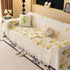 Ruffled Sweet Floral Sofa Cover with Skirt, Soft and Decorative Couch Throw Cover