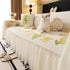 Ruffled Sweet Floral Sofa Cover with Skirt, Soft and Decorative Couch Throw Cover