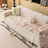 Ruffled Sweet Floral Sofa Cover with Skirt, Soft and Decorative Couch Throw Cover