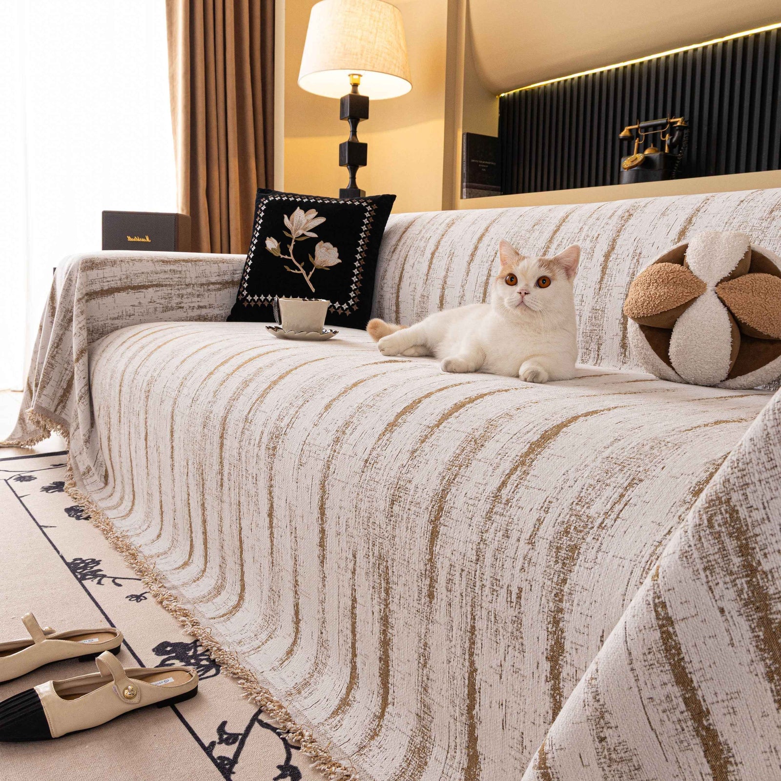Chenille Oversized Throws for Couches, Washable and Durable Sofa Slipcover for Pets