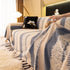 Thickened Coral Fleece Sofa Throw Cover Slipcover Warm Jacquard Cozy Couch Cover Blankets