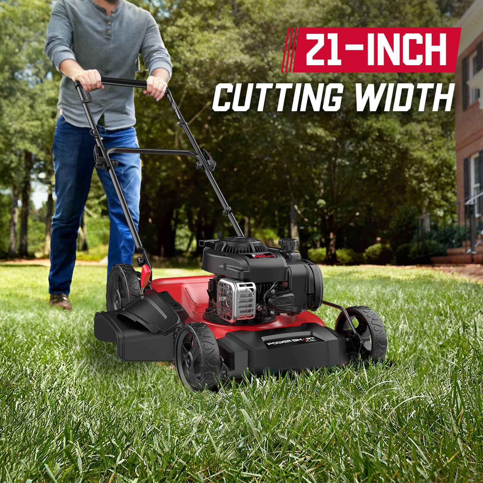 21" 125cc Gas Push 2-1 Lawn Mower w/ Briggs & Stratton 300E Engine B8721C