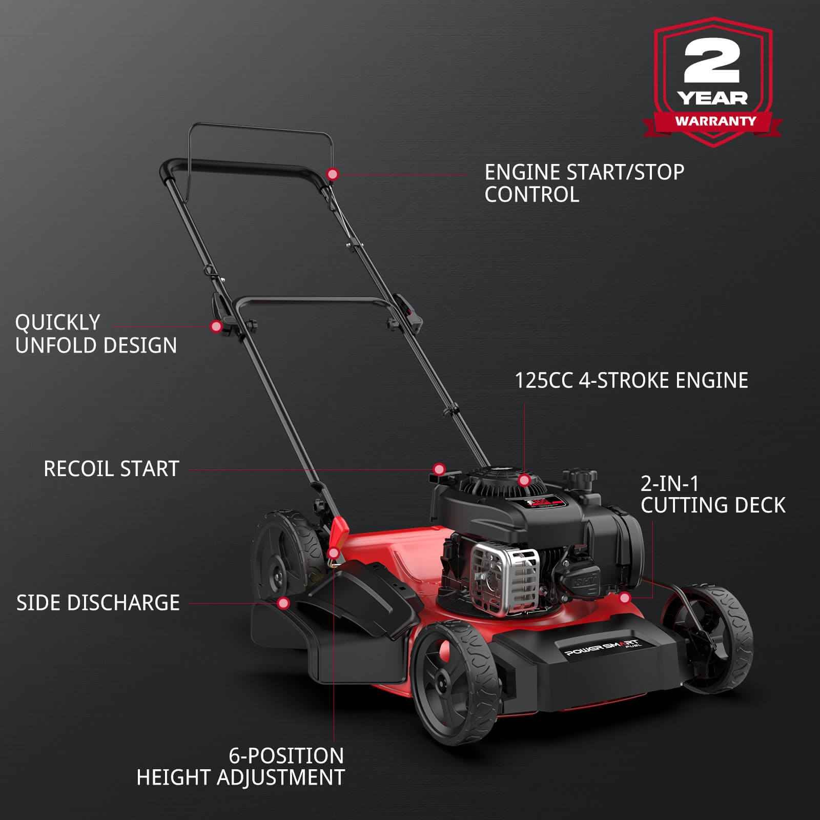 21" 125cc Gas Push 2-1 Lawn Mower w/ Briggs & Stratton 300E Engine B8721C