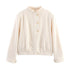 Women's Jacket Off-White Cream Faux Leather BYMANYC ® New York SOHO HIGH COLLAR LEATHERETTE BOMBER - New Collection