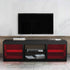 66" Modern LED TV Stand Entertainment Center with Glass Shelves for Living Room