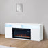Modern 68" LED TV Stand with 36" Insert Opening Electric Fireplace for Living Room in Black or White