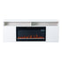 Modern 68" LED TV Stand with 36" Insert Opening Electric Fireplace for Living Room in Black or White