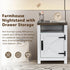 18" Solid Wood Farmhouse Nightstand for Bedroom in Brown or Grey or White