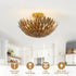 16 Inch 3-Light Farmhouse Golden Semi-Flush Mount Ceiling Lighting