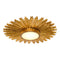 Golden Sunburst 2 Light Flush Mount Lighting