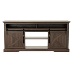 68" Farmhouse TV Stand with Double Sliding Barn Doors for Living Room