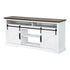 68" Farmhouse TV Stand with Double Sliding Barn Doors for Living Room