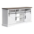 68" Farmhouse TV Stand with Double Sliding Barn Doors for Living Room