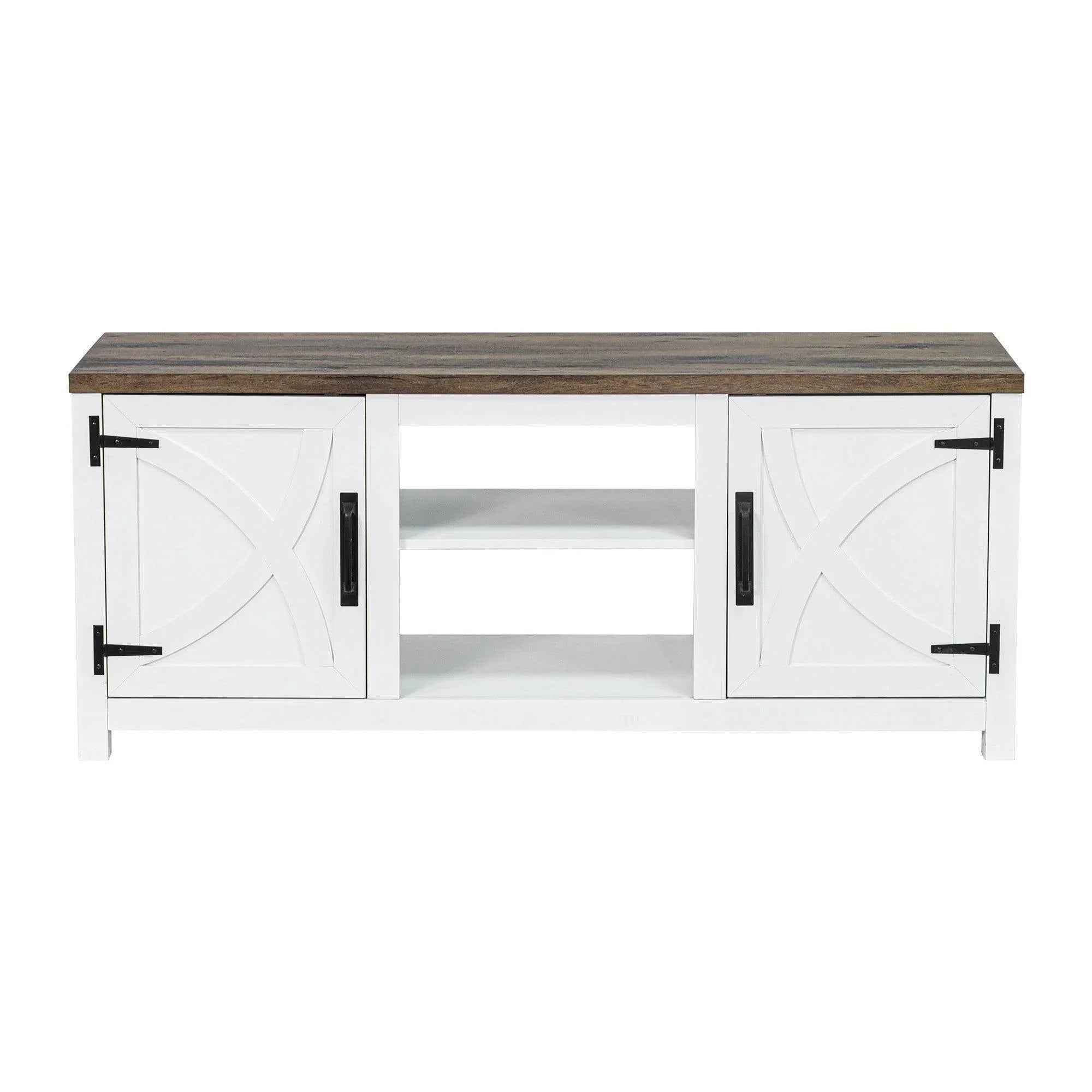 Farmhouse TV Stand for 58 Inch TV Storage Cabinet for Living Room