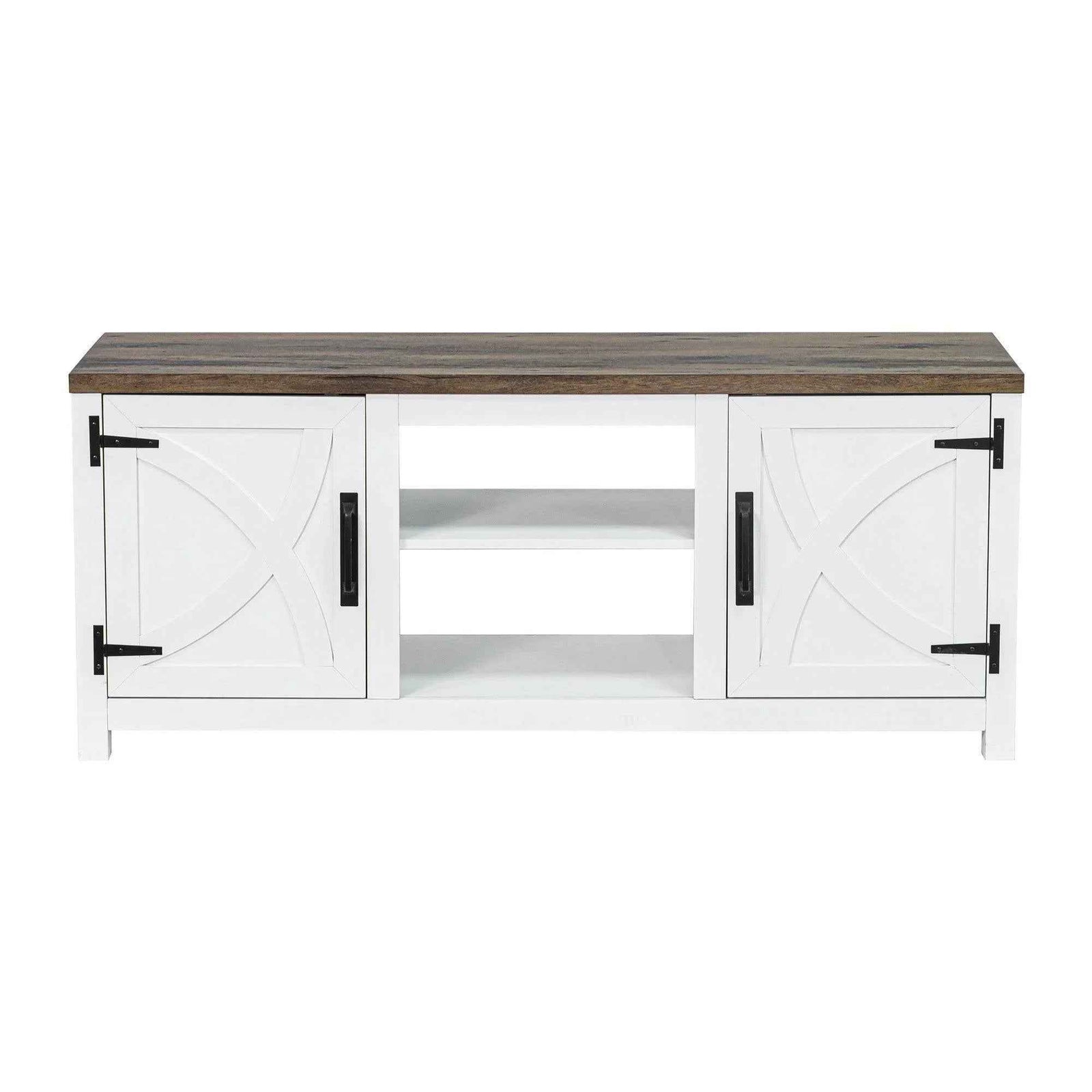 Farmhouse TV Stand for 58 Inch TV Storage Cabinet for Living Room