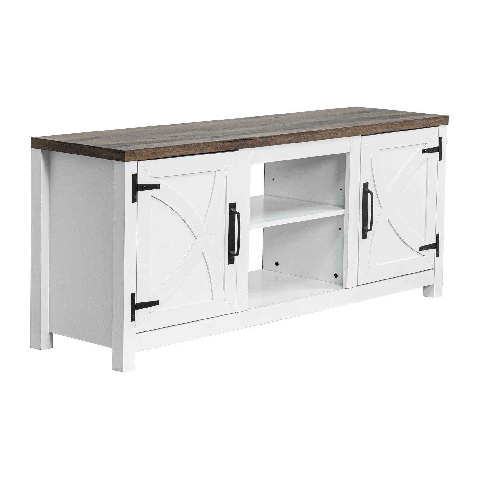 Farmhouse TV Stand for 58 Inch TV Storage Cabinet for Living Room