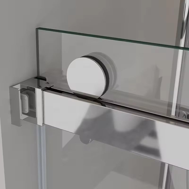 60''W X 76'' H Double Sliding Frameless Shower Door with Clear Glass