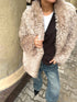 Faux Fur Coat with Leather Belt