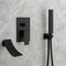 Waterfall Wall-mount Bath Tub Filler Faucet with Handheld Shower Oil Rubbered bronze or Matte Black or Chrome Or Brushed Nickel