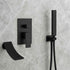 Waterfall Wall-mount Bath Tub Filler Faucet with Handheld Shower Oil Rubbered bronze or Matte Black or Chrome Or Brushed Nickel