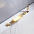 Waterfall Tub Filler Bathtub Faucet Polished Gold 5-Hole 3-Handle Solid Brass Bathroom Bath Tub Faucets Mixer Tap with Hand Shower