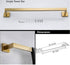 Square 4-Piece Stainless Steel Brushed Gold Bathroom Hardware Set - Towel Bar, Towel Ring, Toilet Paper Holder, Robe Hook, and Tower Holder - Wall Mounted