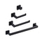 Luxurious 4-Piece Stainless Square Matte Black Bathroom Hardware Set: Towel Bar, Towel Ring, Toilet Paper Holder, Robe Hook, and Tower Holder - Wall Mounted