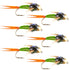 Tungsten Bead Head Chartreuse Copper John Nymph Fly Fishing Flies - Set of 6 Flies Hook Size 16