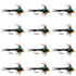 Bead Head Zebra Copper John Nymph Fly Fishing Flies - 1 Dozen Flies Hook Size 12