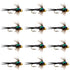 Bead Head Zebra Copper John Nymph Fly Fishing Flies - 1 Dozen Flies Hook Size 16