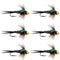 Bead Head Zebra Copper John Nymph Fly Fishing Flies - Set of 6 Flies Hook Size 14