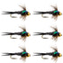 Bead Head Zebra Copper John Nymph Fly Fishing Flies - Set of 6 Flies Hook Size 14