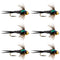 Bead Head Zebra Copper John Nymph Fly Fishing Flies - Set of 6 Flies Hook Size 16