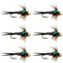 Bead Head Zebra Copper John Nymph Fly Fishing Flies - Set of 6 Flies Hook Size 16