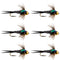 Bead Head Zebra Copper John Nymph Fly Fishing Flies - Set of 6 Flies Hook Size 12