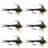 Bead Head Zebra Copper John Nymph Fly Fishing Flies - Set of 6 Flies Hook Size 12