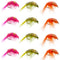 Beaded Shrimp Scud Assortment - 1 Dozen - 4 Each of 3 Patterns Size 12 - Tailwater Lake Fly Fishing Flies Collection