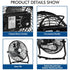 BILT HARD 12" High Velocity Metal Floor Fan: 3-Speed, 1650 CFM, 180° Tilt, Powerful Airflow